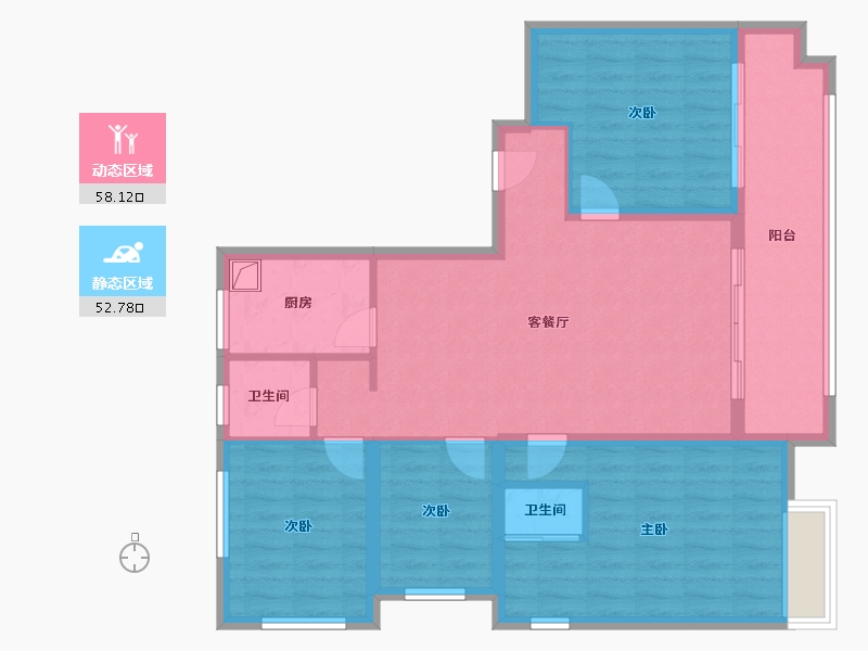 安徽省-铜陵市-公园道尊域-99.49-户型库-动静分区