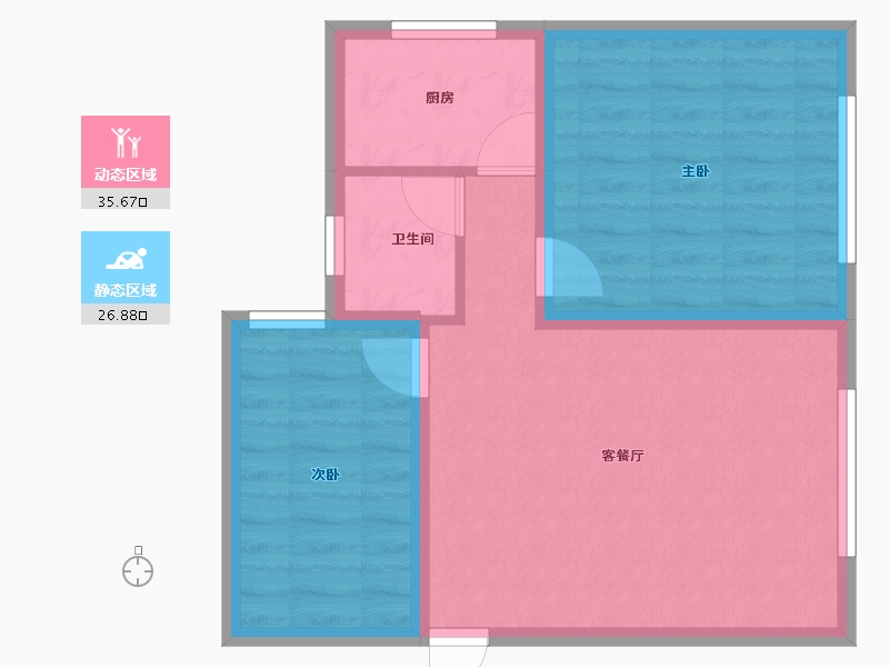 广东省-深圳市-鹏达花园-55.73-户型库-动静分区