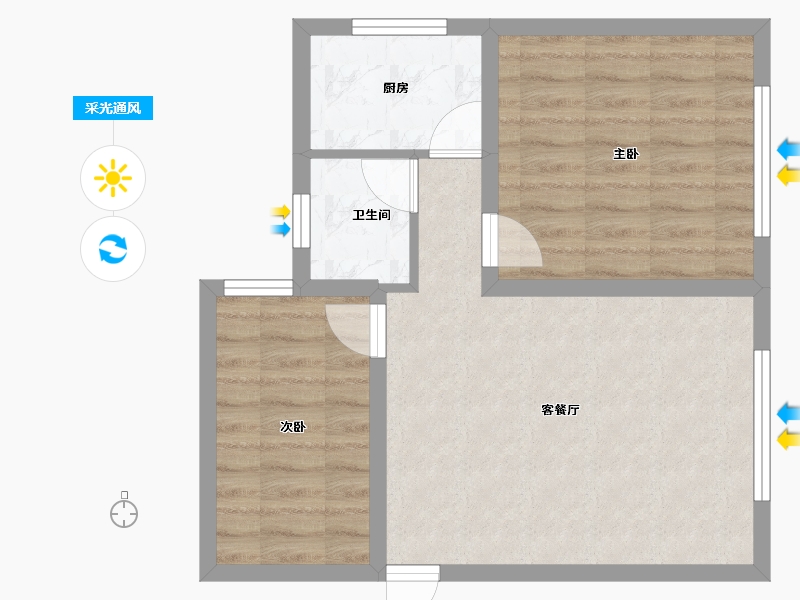 广东省-深圳市-鹏达花园-55.73-户型库-采光通风