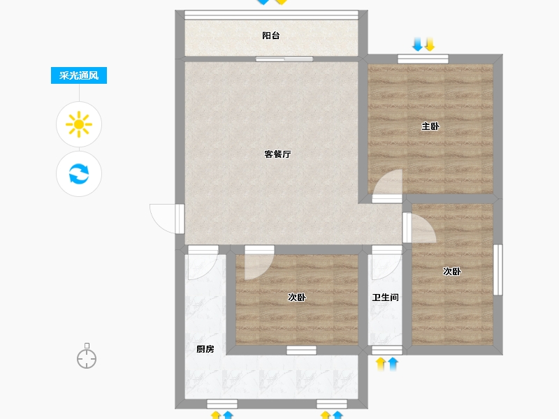 广东省-深圳市-富康苑-66.35-户型库-采光通风