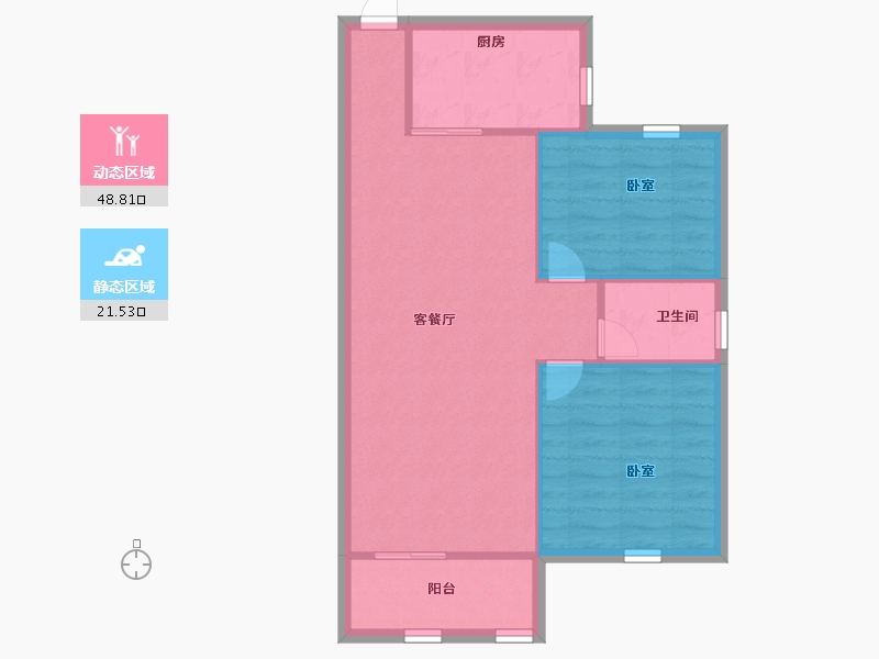 广东省-深圳市-金叶茗苑-64.00-户型库-动静分区