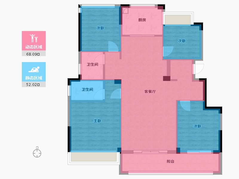 浙江省-杭州市-祥生云湖城-123.00-户型库-动静分区