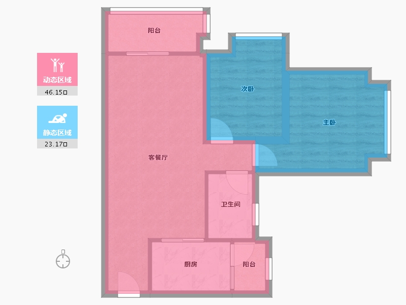 广东省-深圳市-华侨城四海云亭-61.56-户型库-动静分区