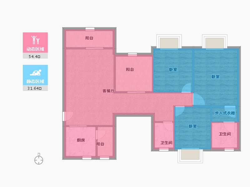 广东省-深圳市-玉岭花园-77.21-户型库-动静分区