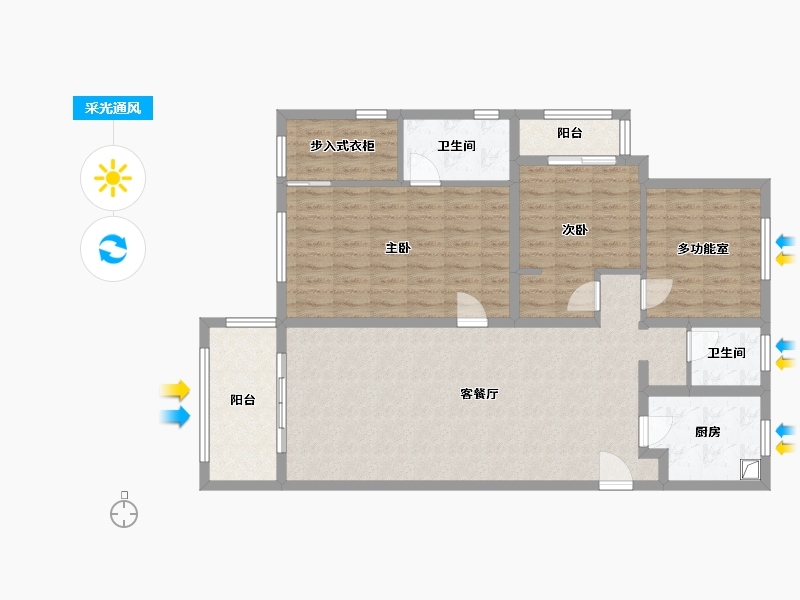 安徽省-合肥市-万科金域华府-109.60-户型库-采光通风