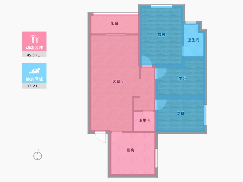 广东省-深圳市-佳华领域广场一期-77.57-户型库-动静分区