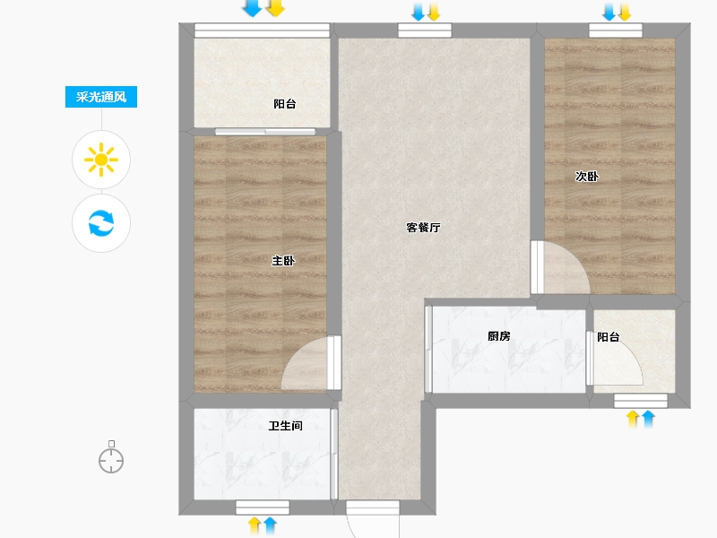 广东省-深圳市-百合星城一期-54.23-户型库-采光通风