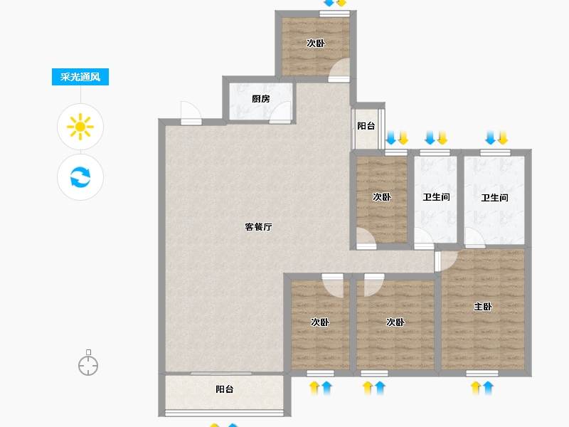 广东省-深圳市-吉祥来花园-124.52-户型库-采光通风