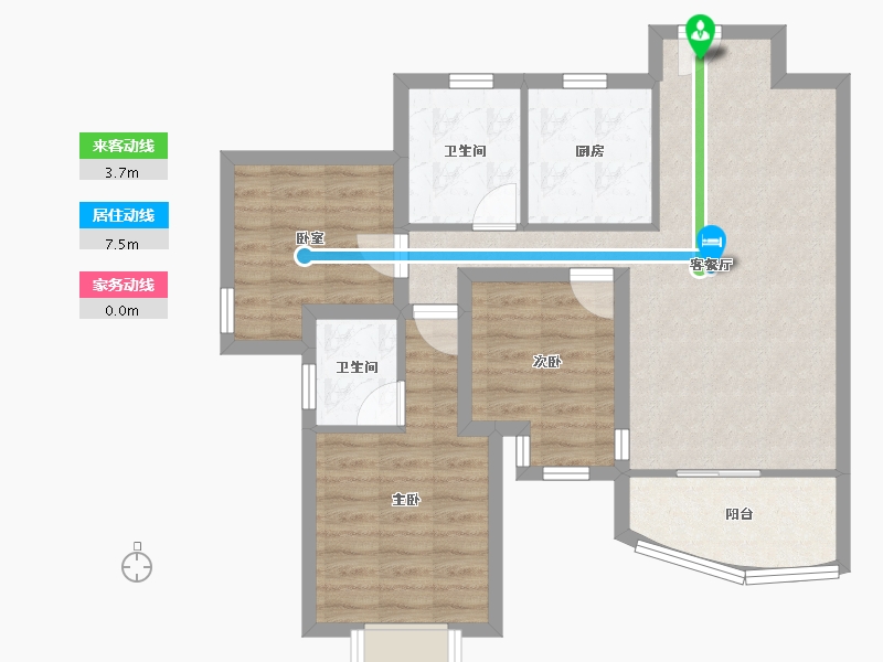 广东省-深圳市-中海怡美山庄-76.90-户型库-动静线