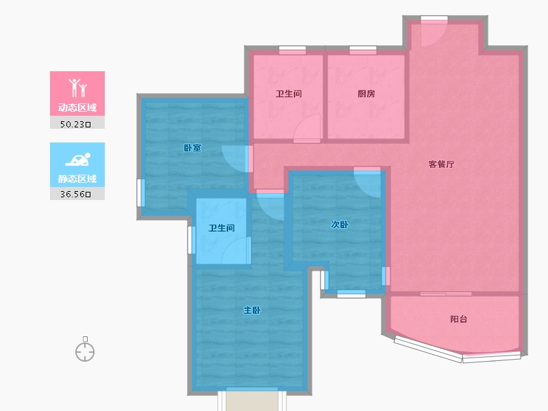 广东省-深圳市-中海怡美山庄-76.90-户型库-动静分区