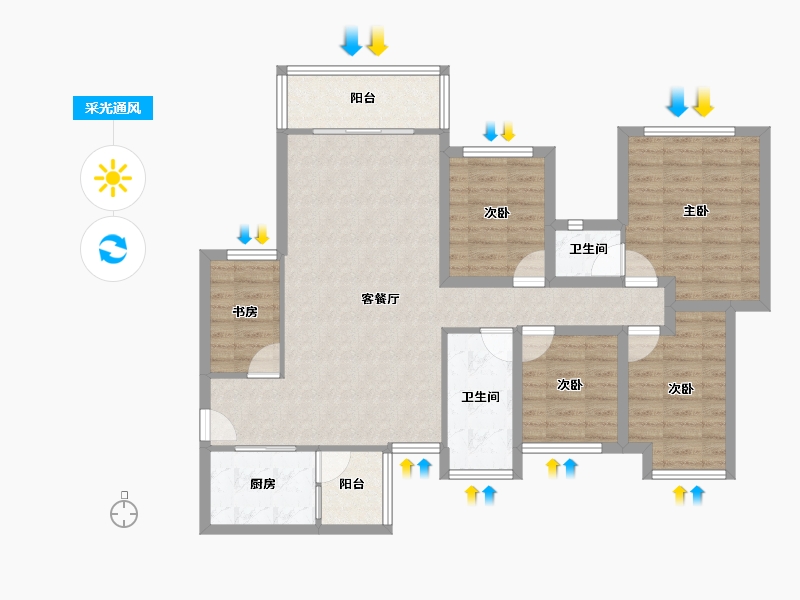 广东省-深圳市-星河盛世-98.41-户型库-采光通风