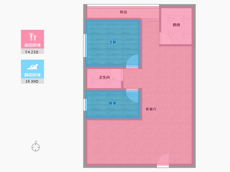 广东省-深圳市-翠隆花园-62.83-户型库-动静分区