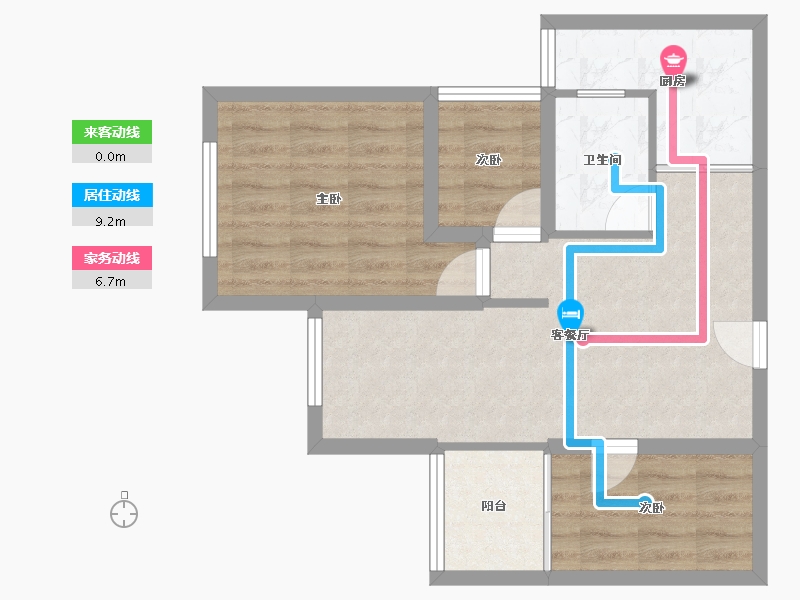 黑龙江省-鹤岗市-深物业前海港湾花园-58.46-户型库-动静线