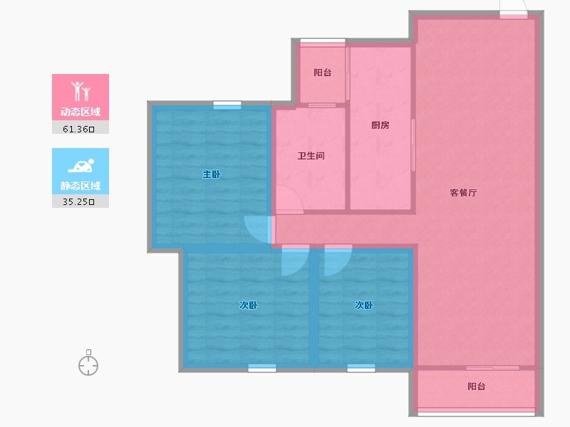 广东省-深圳市-和熙苑(和兴花园四期)-86.72-户型库-动静分区