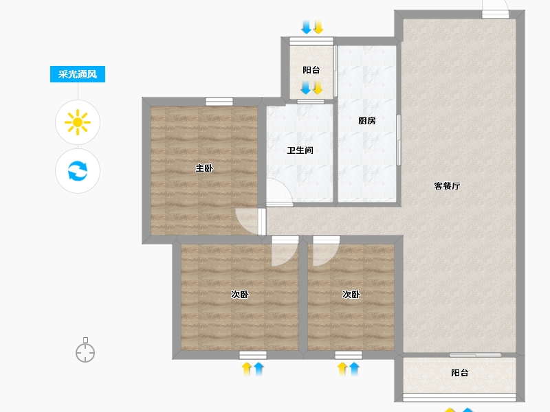 广东省-深圳市-和熙苑(和兴花园四期)-86.72-户型库-采光通风