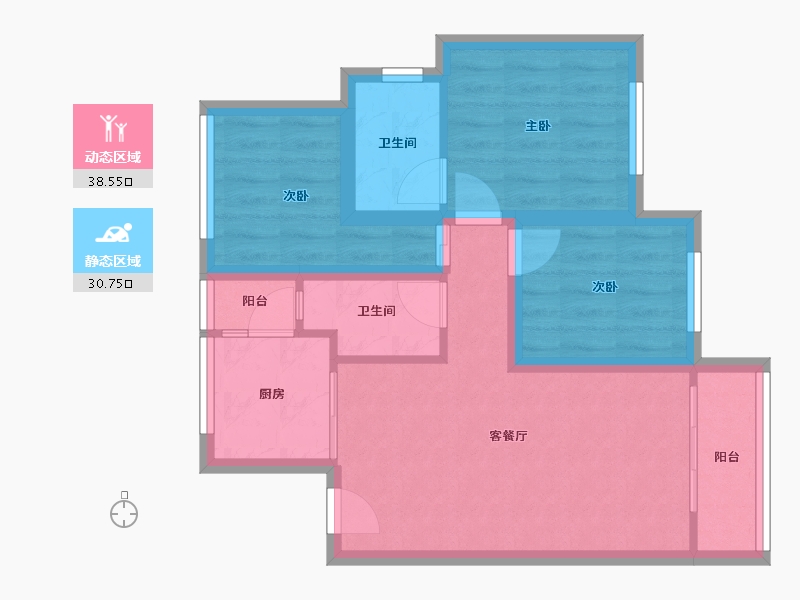 广东省-深圳市-中海锦城-60.71-户型库-动静分区