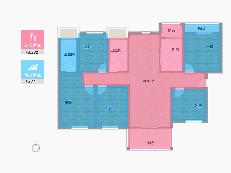 广东省-深圳市-鸿荣源尚峰-86.99-户型库-动静分区