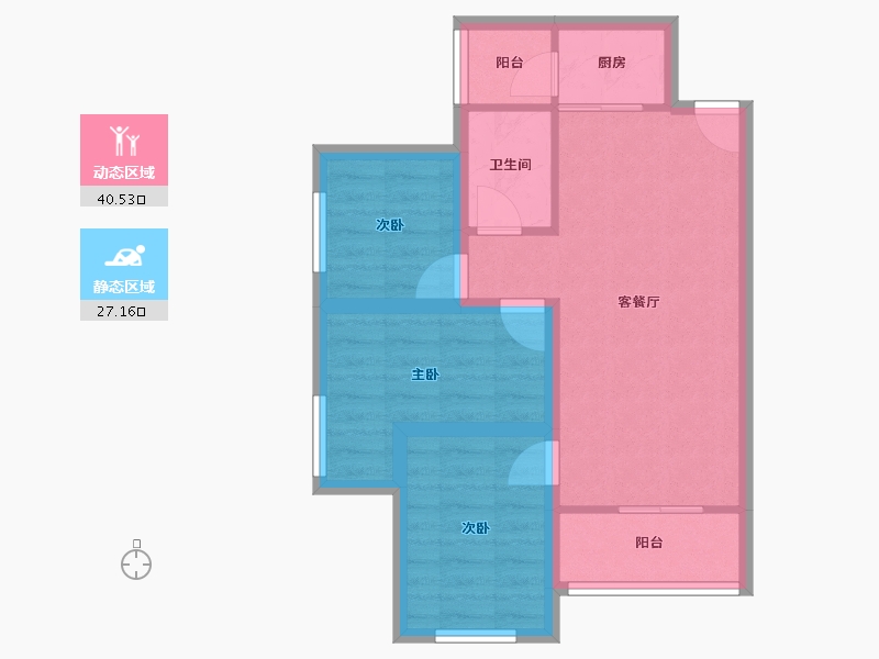 广东省-深圳市-和成世纪名园-59.70-户型库-动静分区