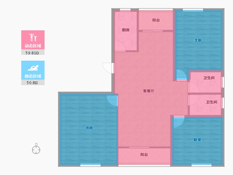 黑龙江省-鹤岗市-绿海湾-100.16-户型库-动静分区