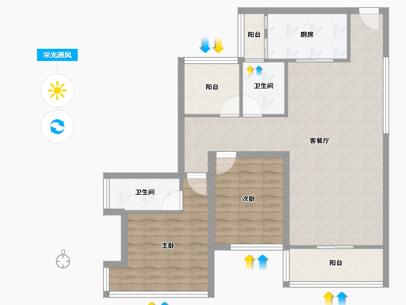 黑龙江省-鹤岗市-前海丹华-83.70-户型库-采光通风