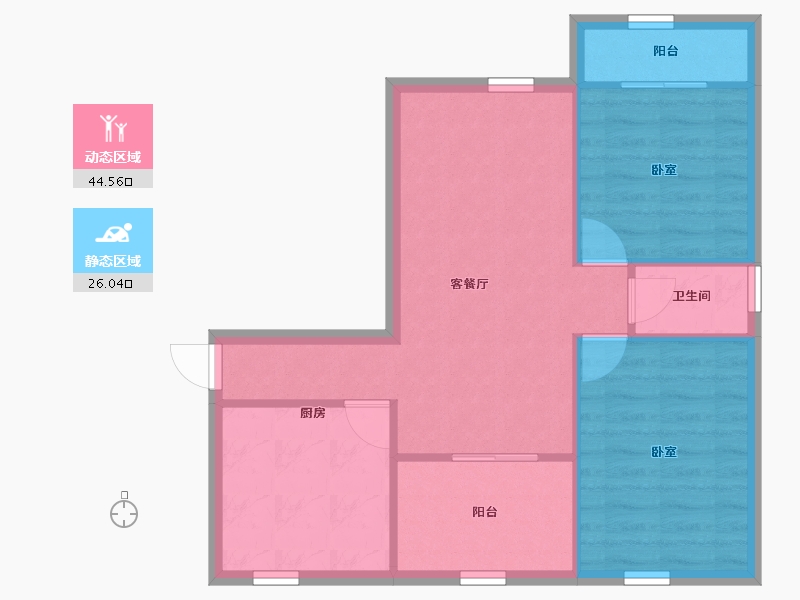 广东省-深圳市-振业天峦-63.90-户型库-动静分区