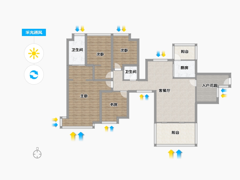 黑龙江省-鹤岗市-澳城花园(北区)-134.75-户型库-采光通风