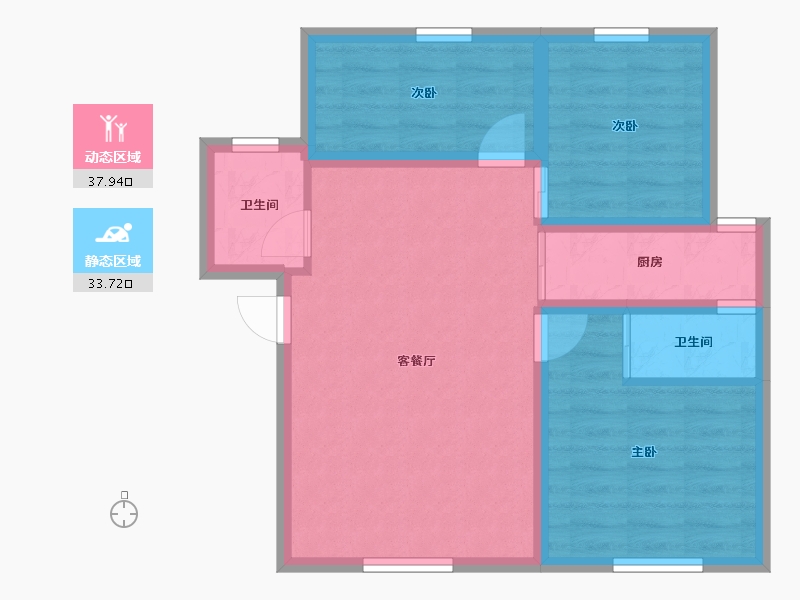 广东省-深圳市-丰泽湖山庄-63.48-户型库-动静分区