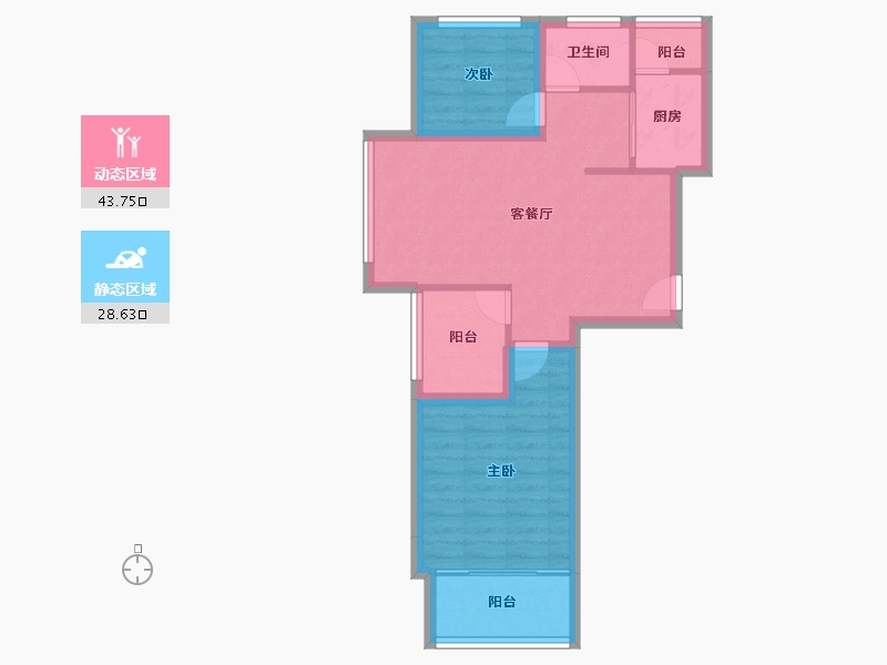 黑龙江省-鹤岗市-深物业前海港湾花园-64.53-户型库-动静分区