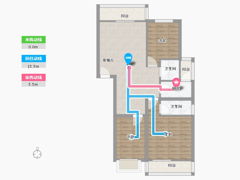 广东省-深圳市-东方半岛花园-72.02-户型库-动静线