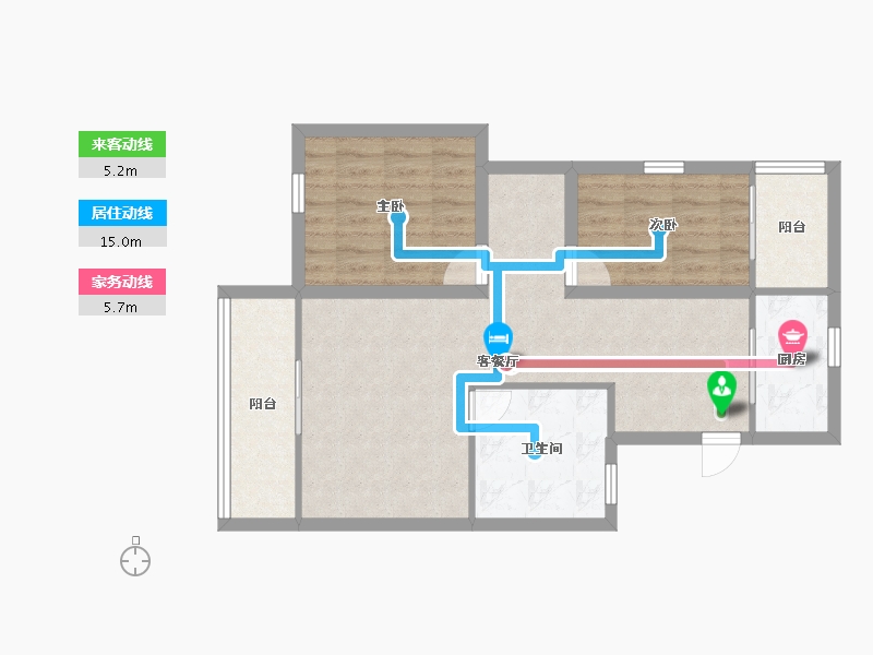 黑龙江省-鹤岗市-振兴小区-71.16-户型库-动静线