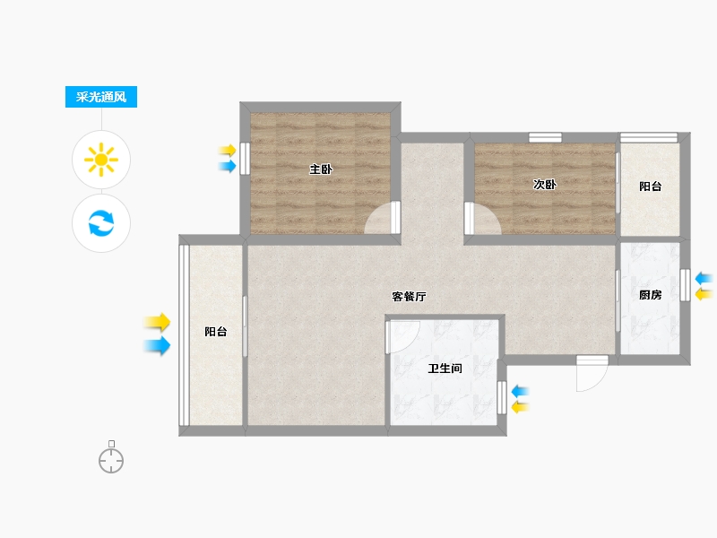 黑龙江省-鹤岗市-振兴小区-71.16-户型库-采光通风