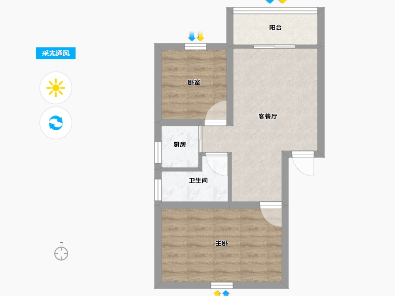 广东省-深圳市-民乐花园-43.04-户型库-采光通风