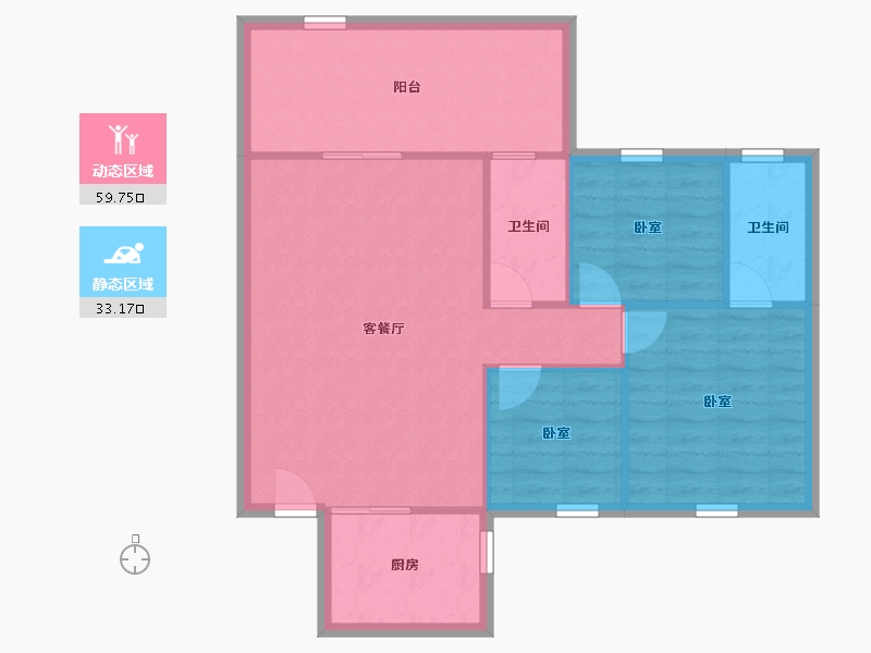 广东省-深圳市-锦绣东方（B区）-84.98-户型库-动静分区