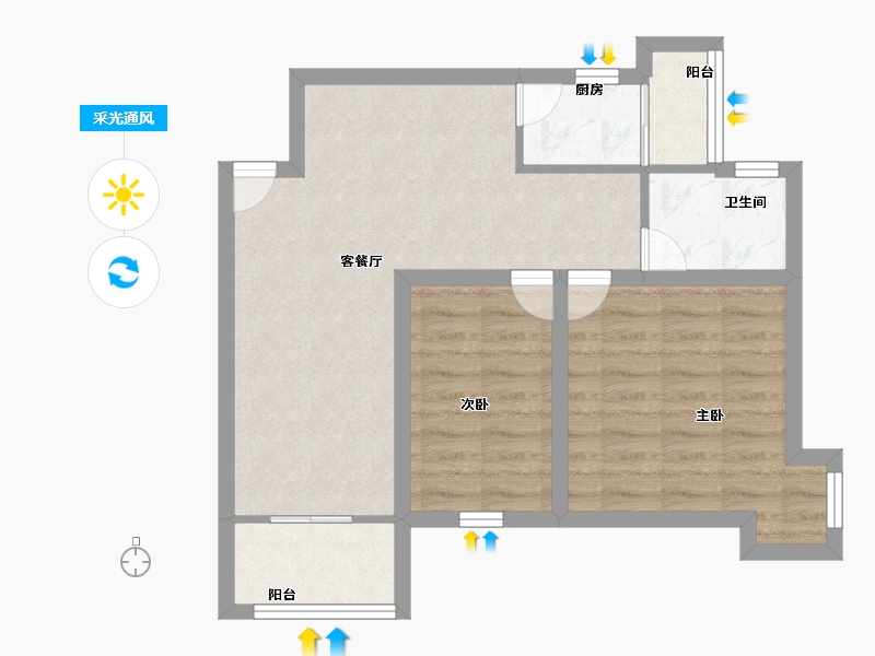 广东省-深圳市-锦绣江南一二三期-59.20-户型库-采光通风