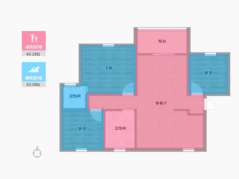 黑龙江省-鹤岗市-爱榕园-64.56-户型库-动静分区