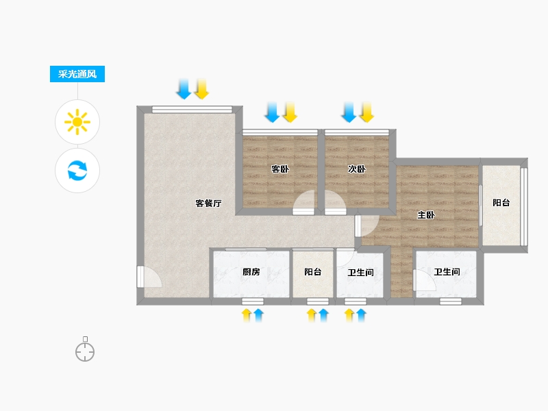 广东省-深圳市-联美新天地华府-71.50-户型库-采光通风