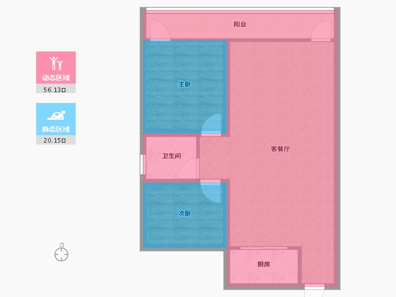 广东省-深圳市-鹏达花园-68.52-户型库-动静分区