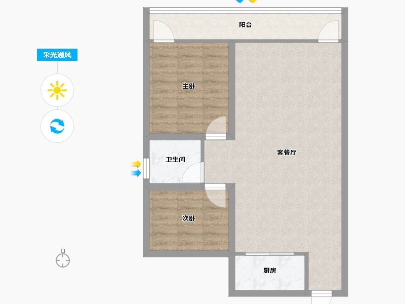 广东省-深圳市-鹏达花园-68.52-户型库-采光通风