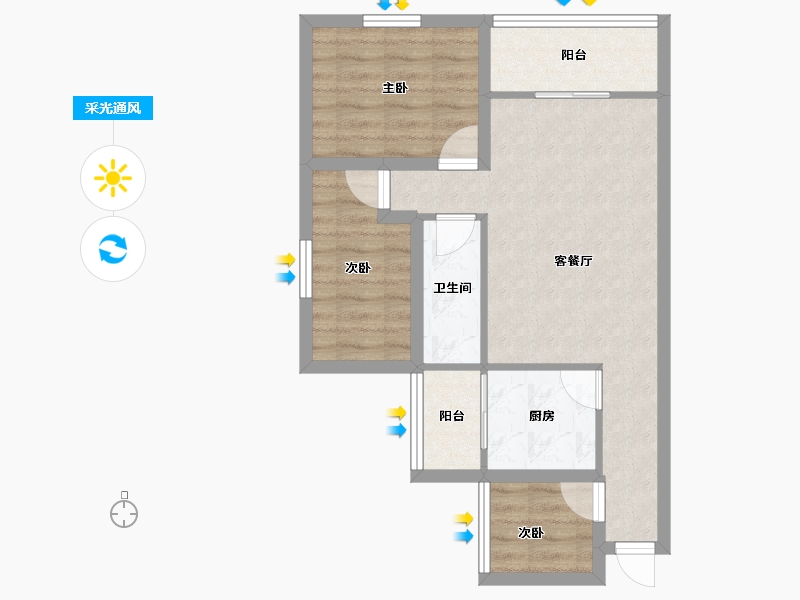 广东省-深圳市-金汐府小区-59.07-户型库-采光通风