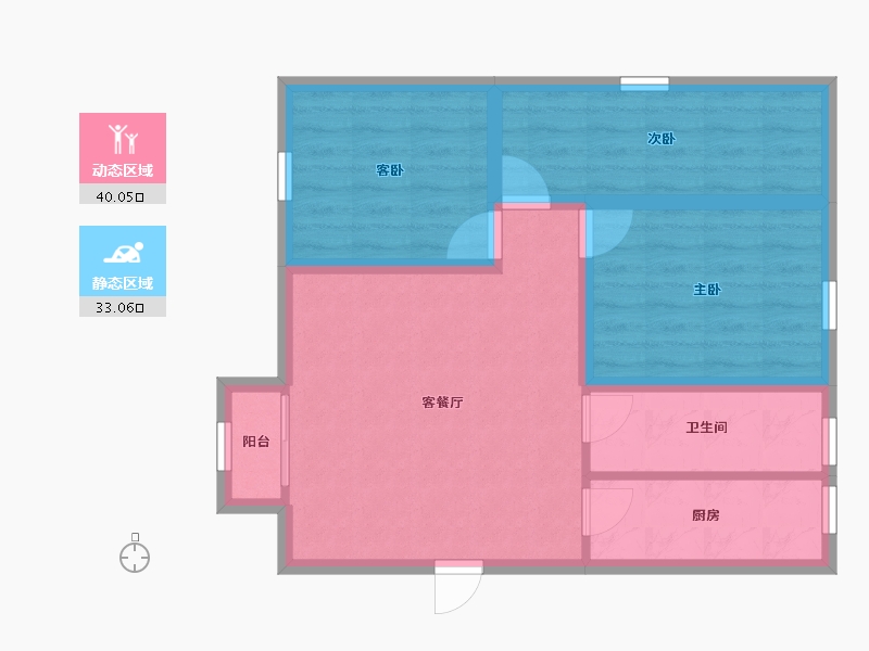 广东省-深圳市-新龙岗花园-64.66-户型库-动静分区