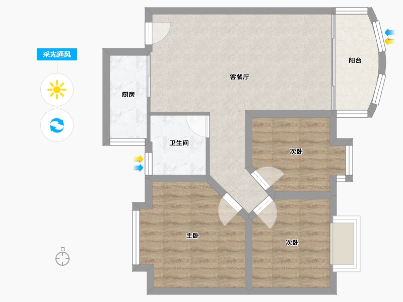 广东省-深圳市-馨园二期-69.10-户型库-采光通风