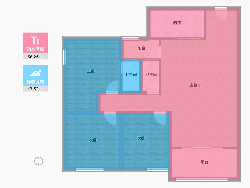 黑龙江省-鹤岗市-广物花园-98.75-户型库-动静分区