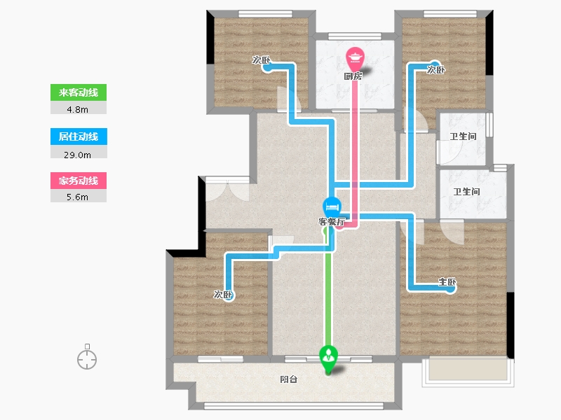 浙江省-金华市-梧桐院子-117.23-户型库-动静线