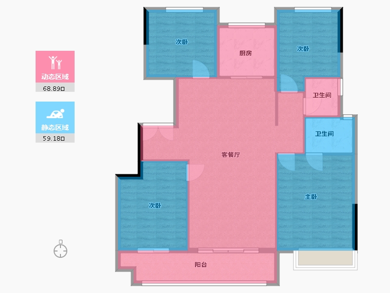 浙江省-金华市-梧桐院子-117.23-户型库-动静分区