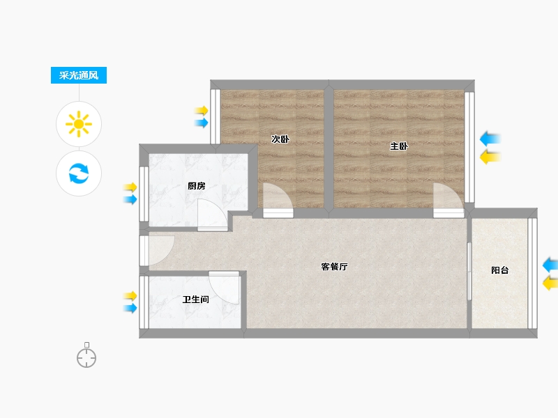 广东省-深圳市-万科麓城一期-49.61-户型库-采光通风