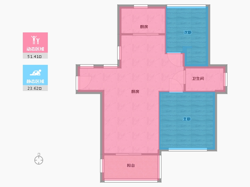 浙江省-宁波市-蔚蓝水岸-67.79-户型库-动静分区