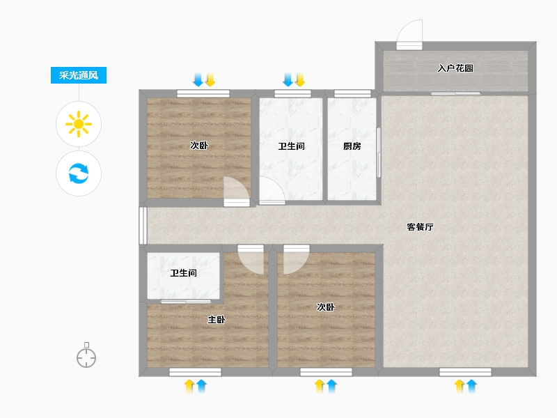 广东省-深圳市-横岗花半里-93.98-户型库-采光通风