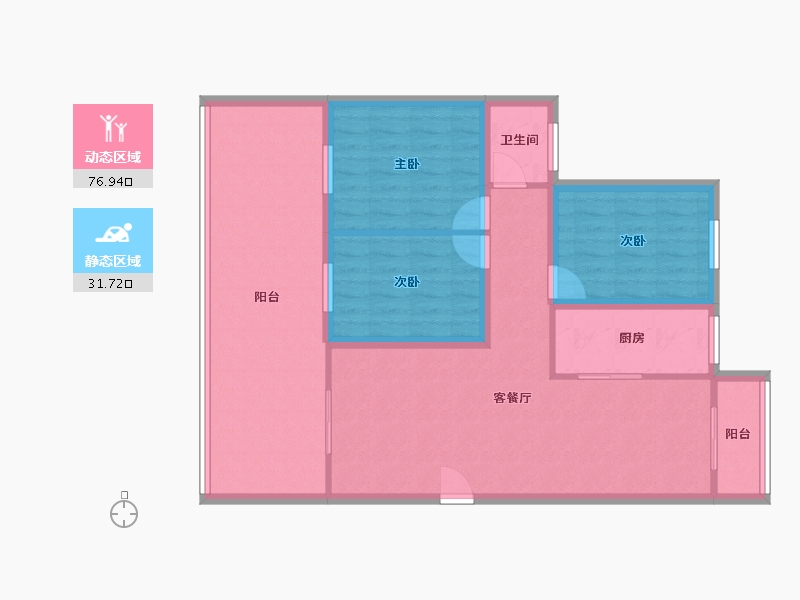 广东省-深圳市-世纪春城二期-97.70-户型库-动静分区