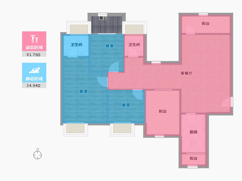 广东省-深圳市-左庭右院(南区)-90.95-户型库-动静分区