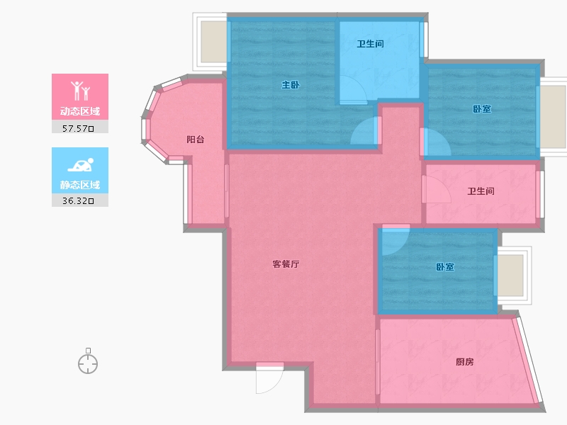 广东省-深圳市-丰泽湖山庄-83.16-户型库-动静分区